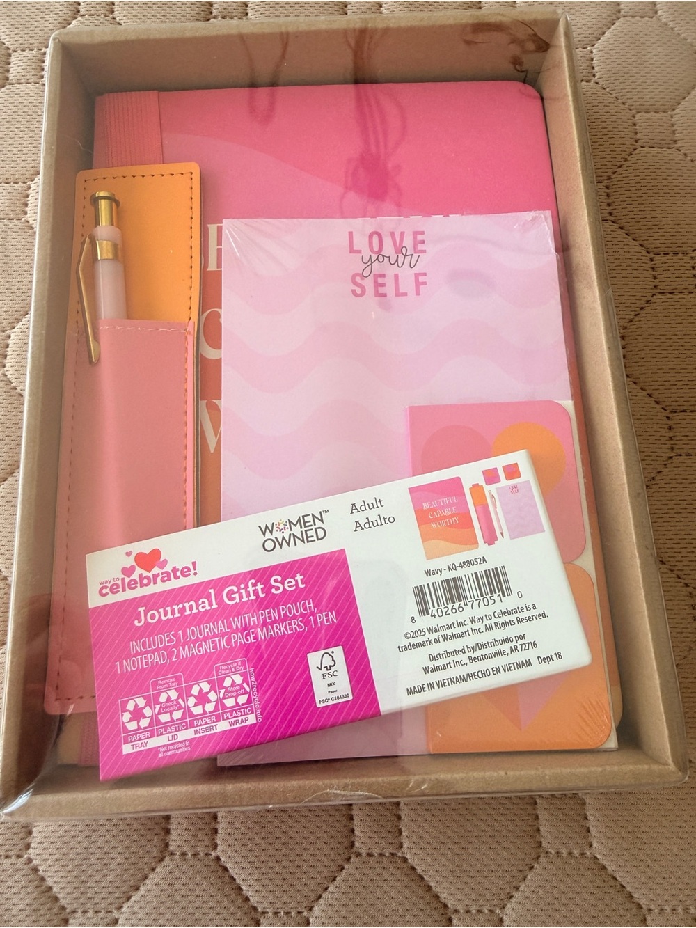 Pink Journal Gift Set NIP
Women Owned, Journal, pen,
Note pad & magnetic marker